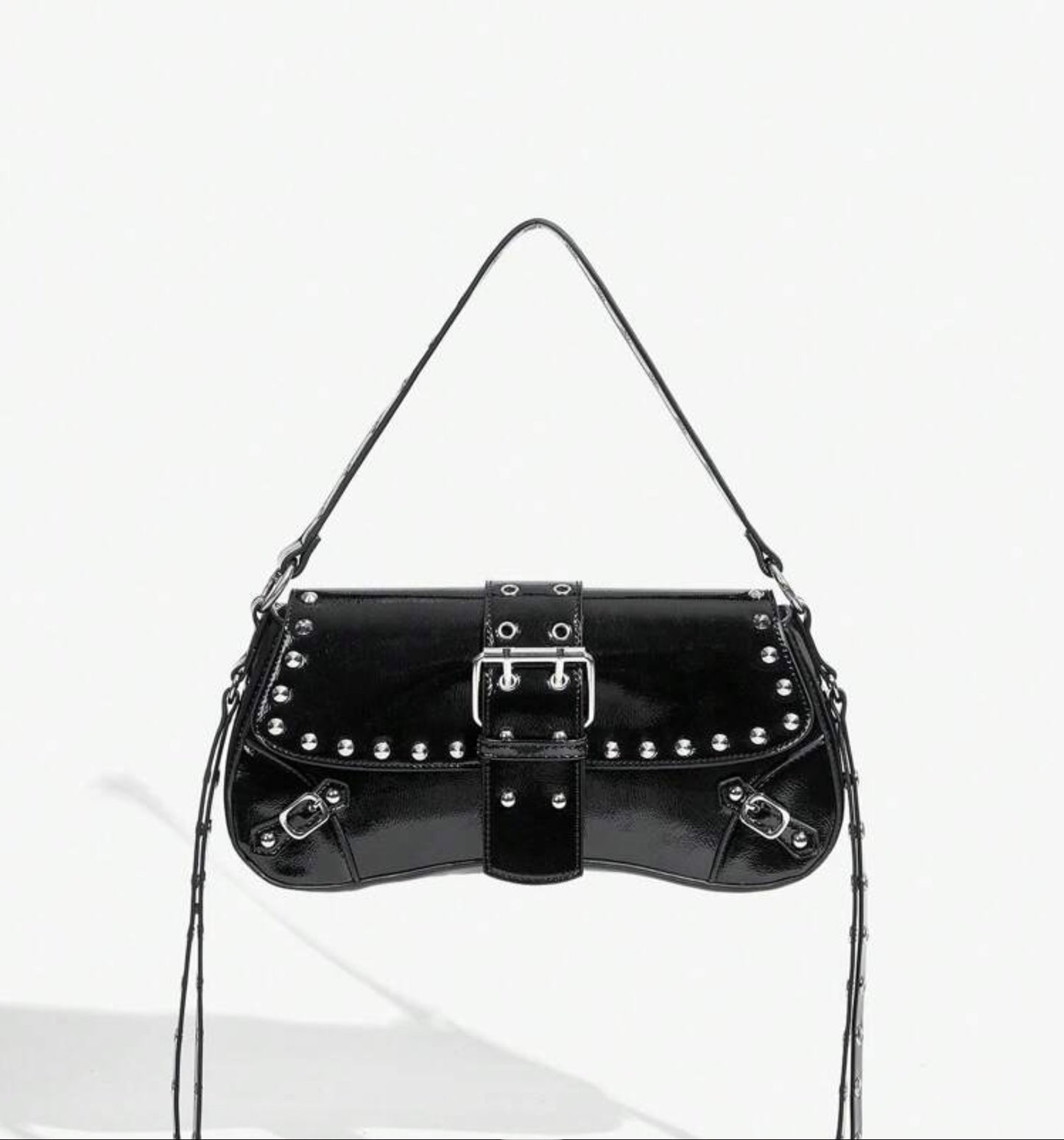 Studded Buckle Shoulder Bag