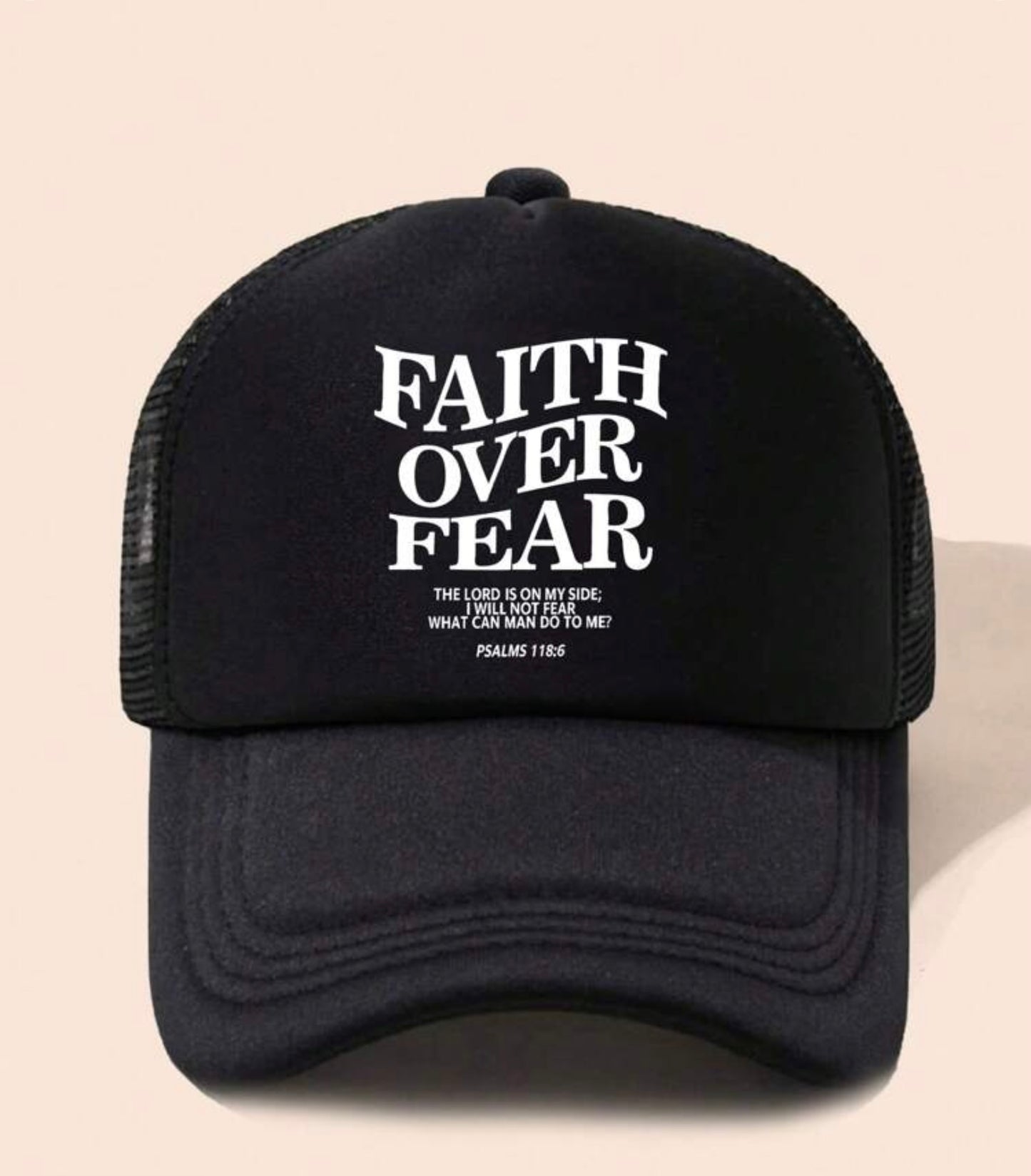 Faith Over Fear Mesh Scripture Hat