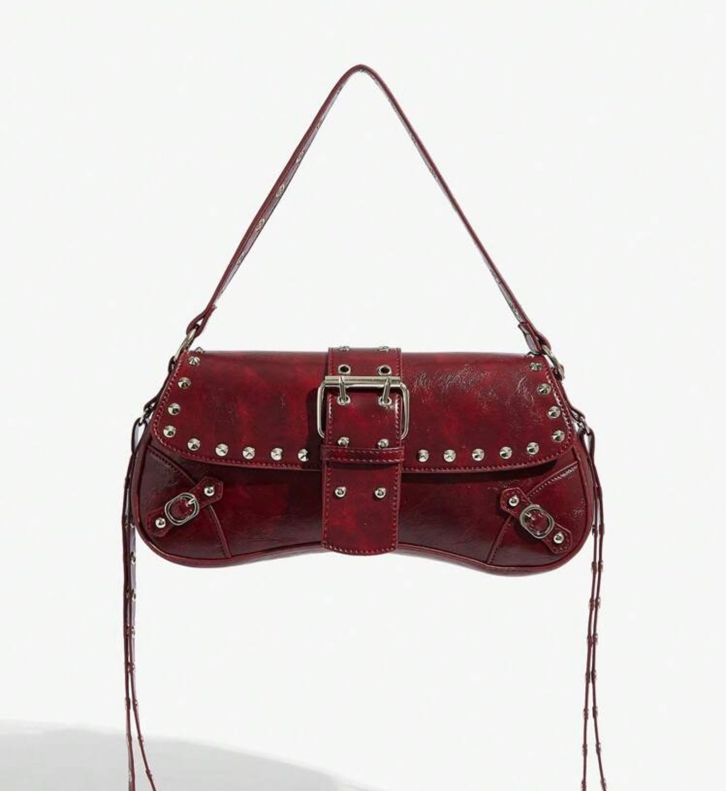 Studded Buckle Shoulder Bag