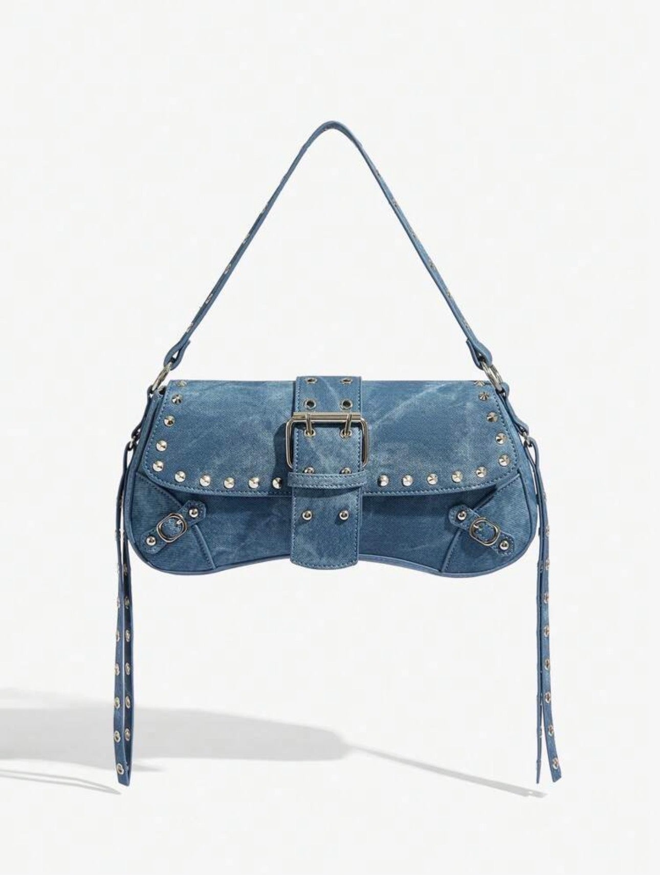 Studded Buckle Shoulder Bag