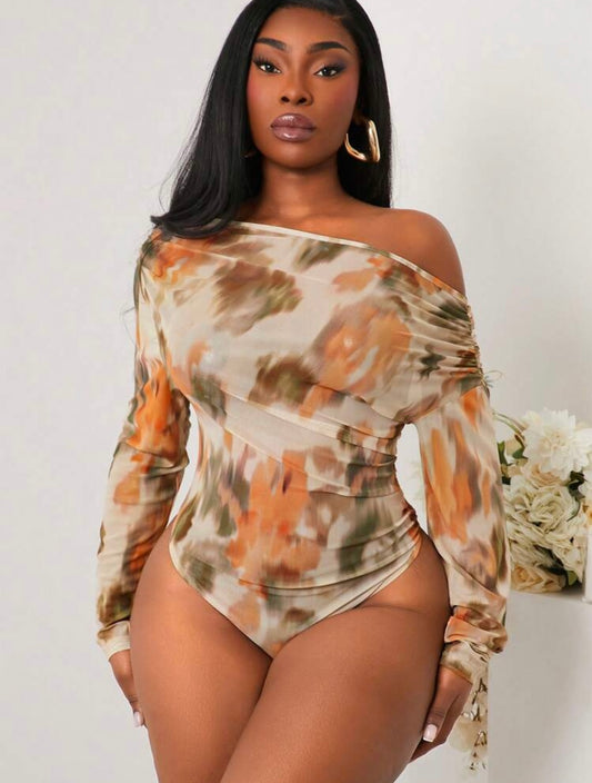 Autumn Glow Off-Shoulder Bodysuit