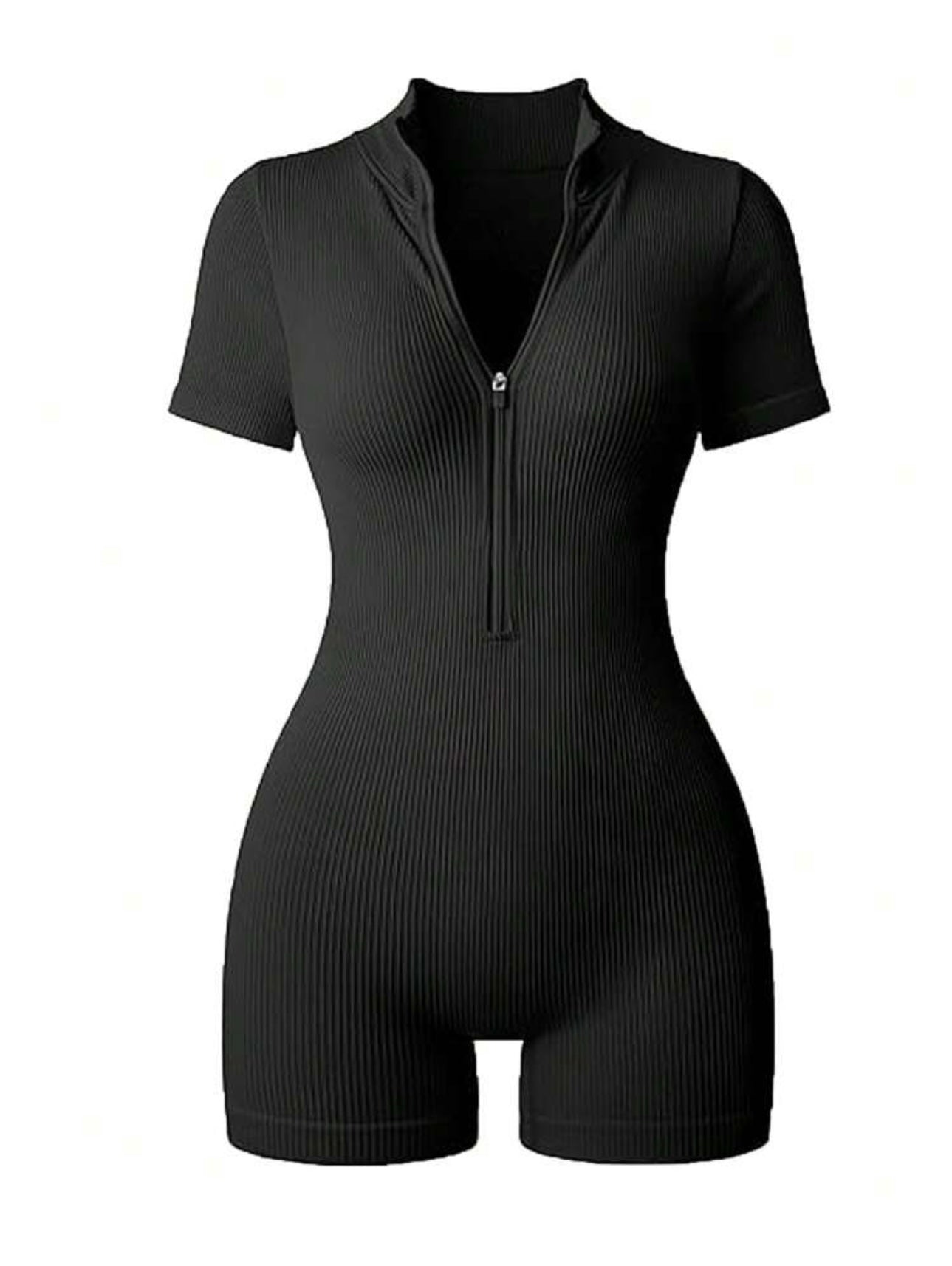 Zip Me Up Ribbed Bodysuit