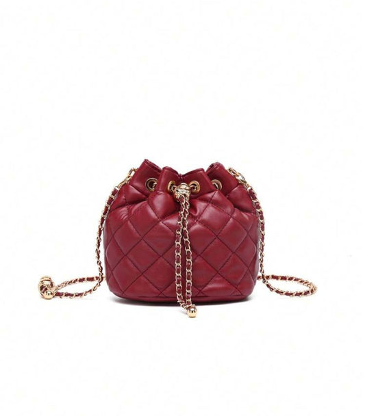 Red Reign Quilted Bucket Bag