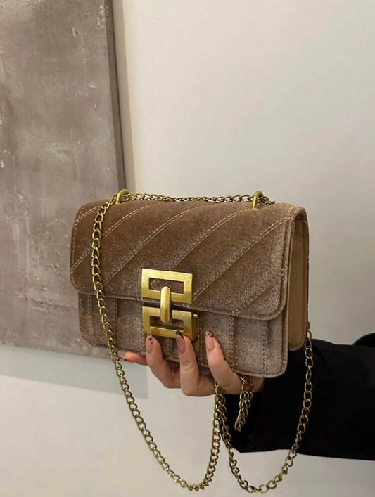 Velvet Vault Chain Shoulder Bag