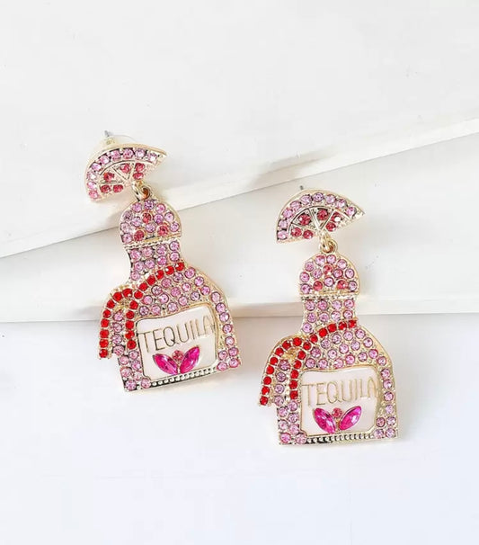 “Sip Happens” Tequila Bottle Earrings