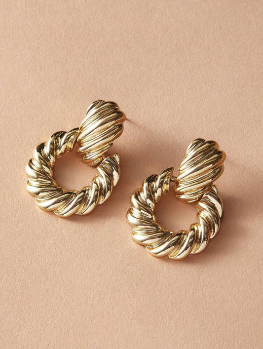 Golden Twist Hoops