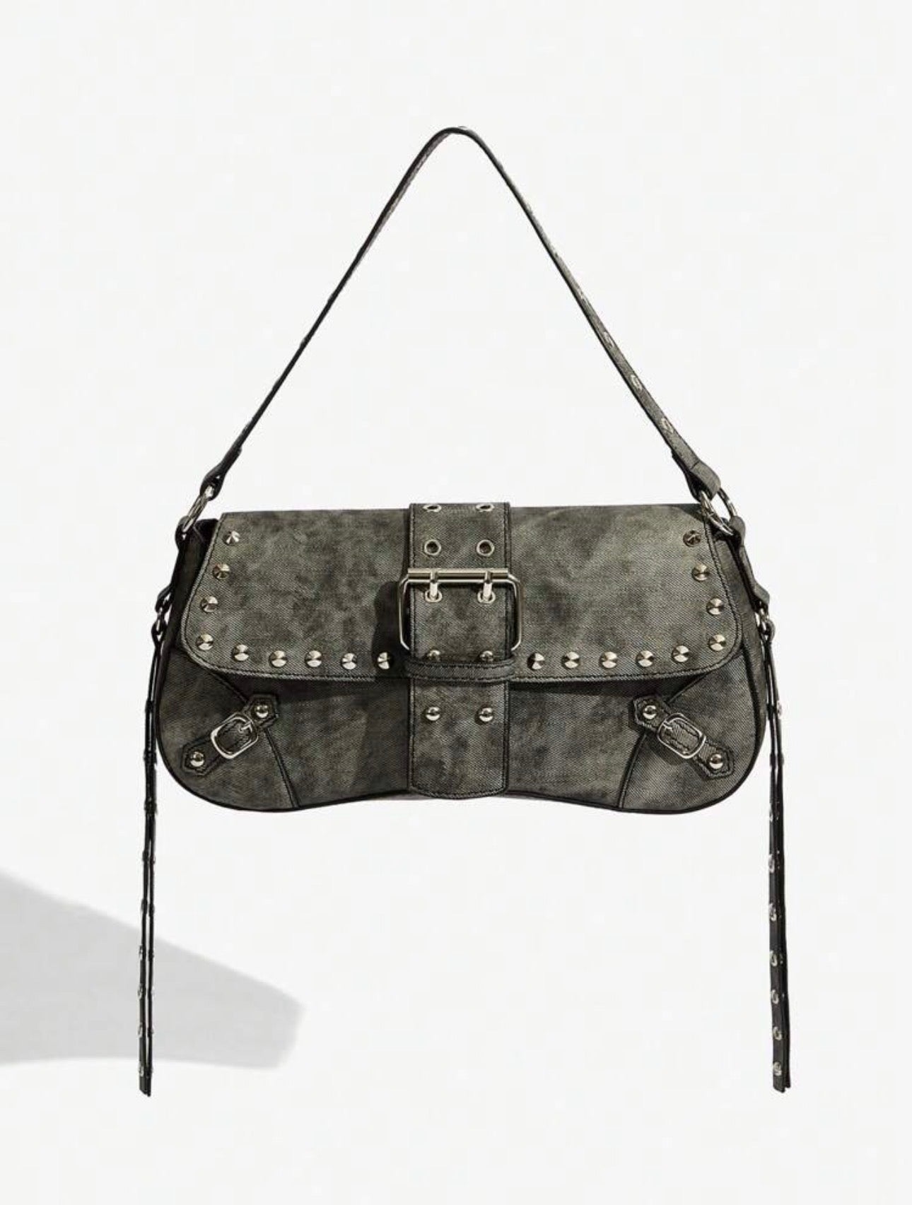 Studded Buckle Shoulder Bag